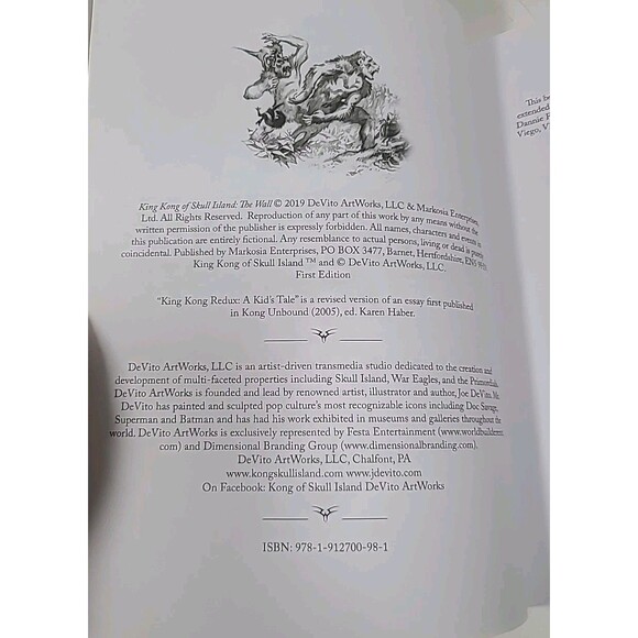 King Kong of Skull Island: The Wall 9781912700981 by Joe DeVito 1st Edition book - Picture 11 of 12